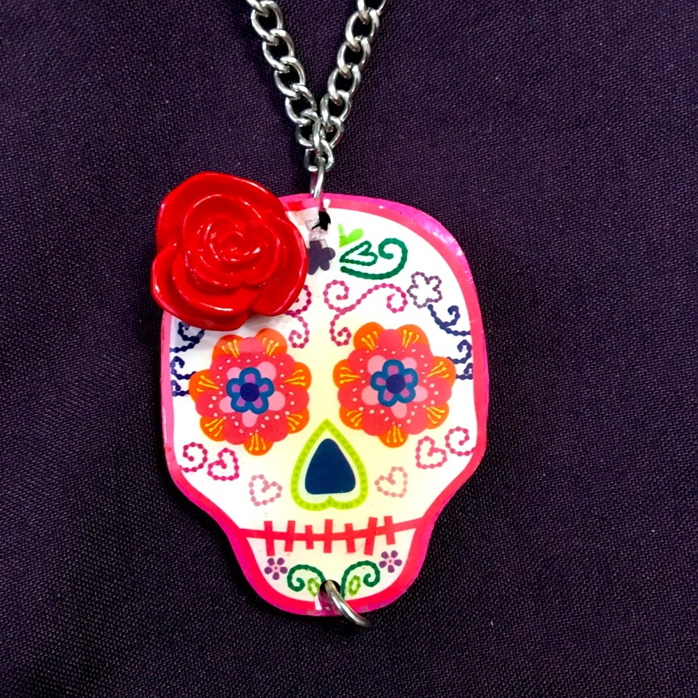 Day of the Dead Sugar Skull Pendant Necklace